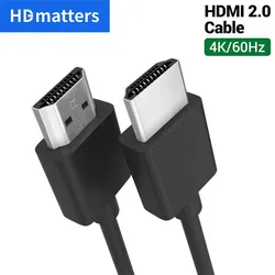 Ultra Slim Premium HDMI 2.0 Cable - 4K 60Hz HDR High Speed - 1m (Black)