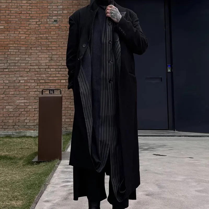 FANDISHI Japanese and Korean style casuals Loose fit Dark winds Men's wind coat