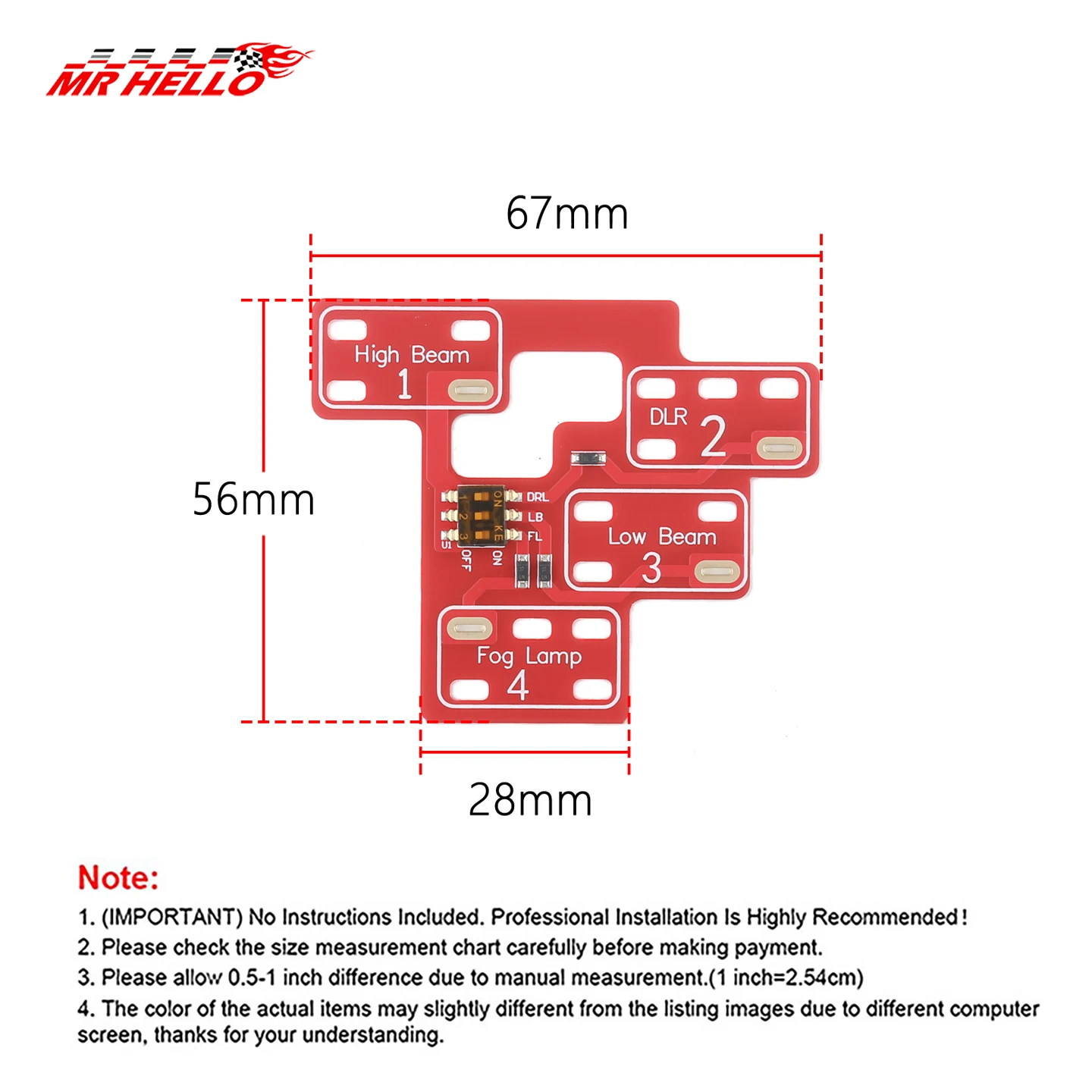Enhanced Customizable Fog, Low, High Beam, and DRL Lamp