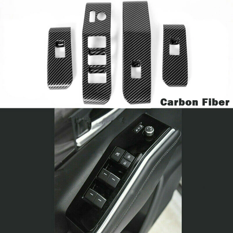 

Для Toyota Highlander 2020-2022 стильная Кнопка стеклоподъемника из углеродного волокна панель переключателя крышка отделка