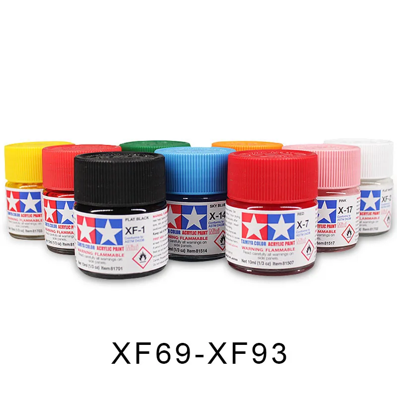 

10ml Tamiya XF69-XF93 Water-Based Flat Acrylic Paint For DIY Military Tank Ship Plane Soldier Model Coloring Tool