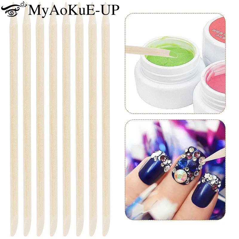 

100pcs Nail Cuticle Regrowth Pushers Manicure Products Wood Orange Sticks Cuticle Remover Pedicure Tool Nail Stylist Supplies