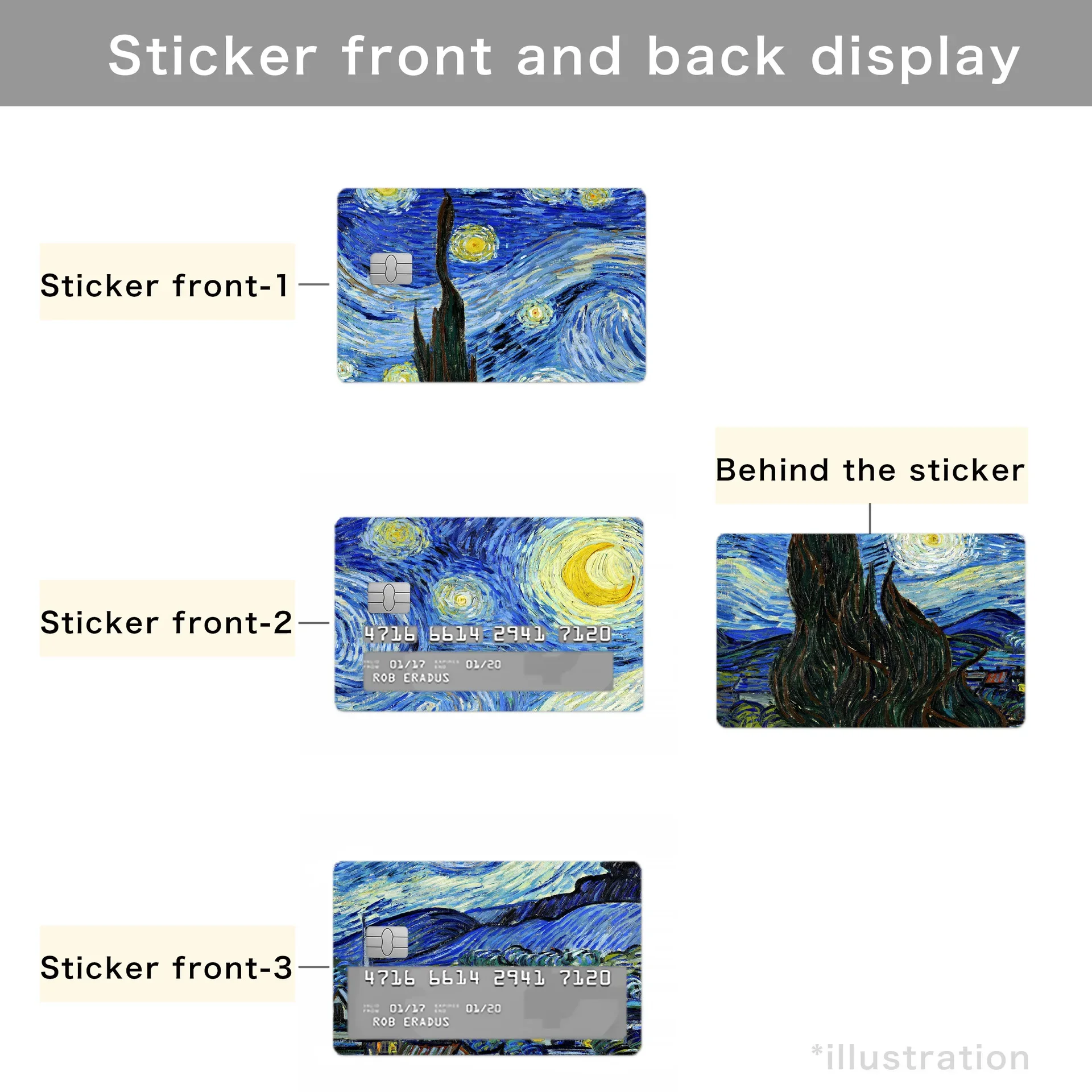 Creative 3D DIY Credit Card Stickers Art Decoration Card Stickers Credit Protective Decorative Film 3d stickers
