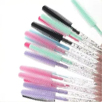 50pcs Crystal Silicone Eyelash Brush Lash Makeup Brushes Eyebrow Comb Eyelashes Extension Spoolie Microbrush Cosmetics Tool 1