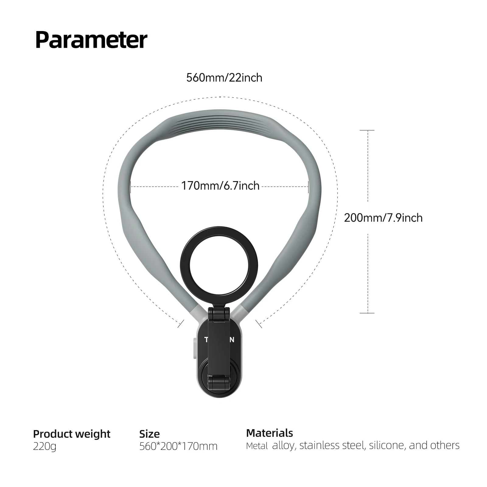 TELESIN Silicone Magnetic Quick Release Neck Mount