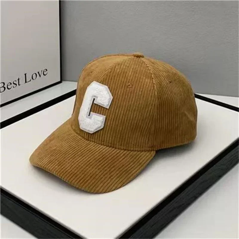 Spring Autumn Corduroy Baseball Cap for Men Lady Unisex Vintage C Snapback Hip Hop Hats Winter Adjustable Outdoor Sport Hat New