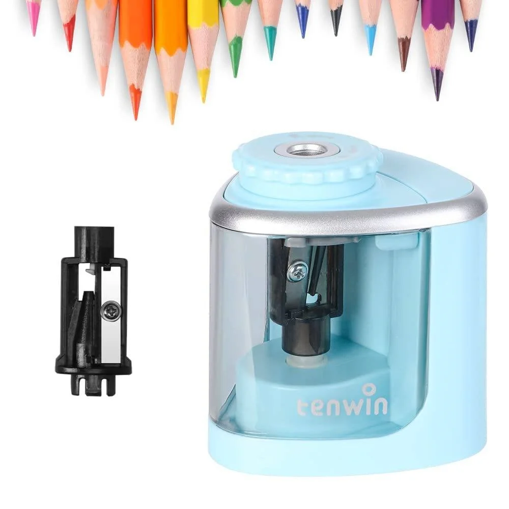 Electric Pencil Sharpener with Helical Steel Blade
