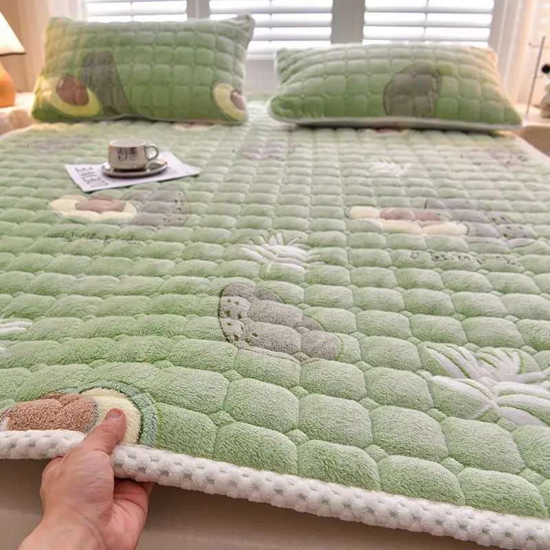 Bed Mattress Thickness Bedding Mat Tatami Mat Winter Warm Thick Soft Plush Mattress Breathable Student Dormitory