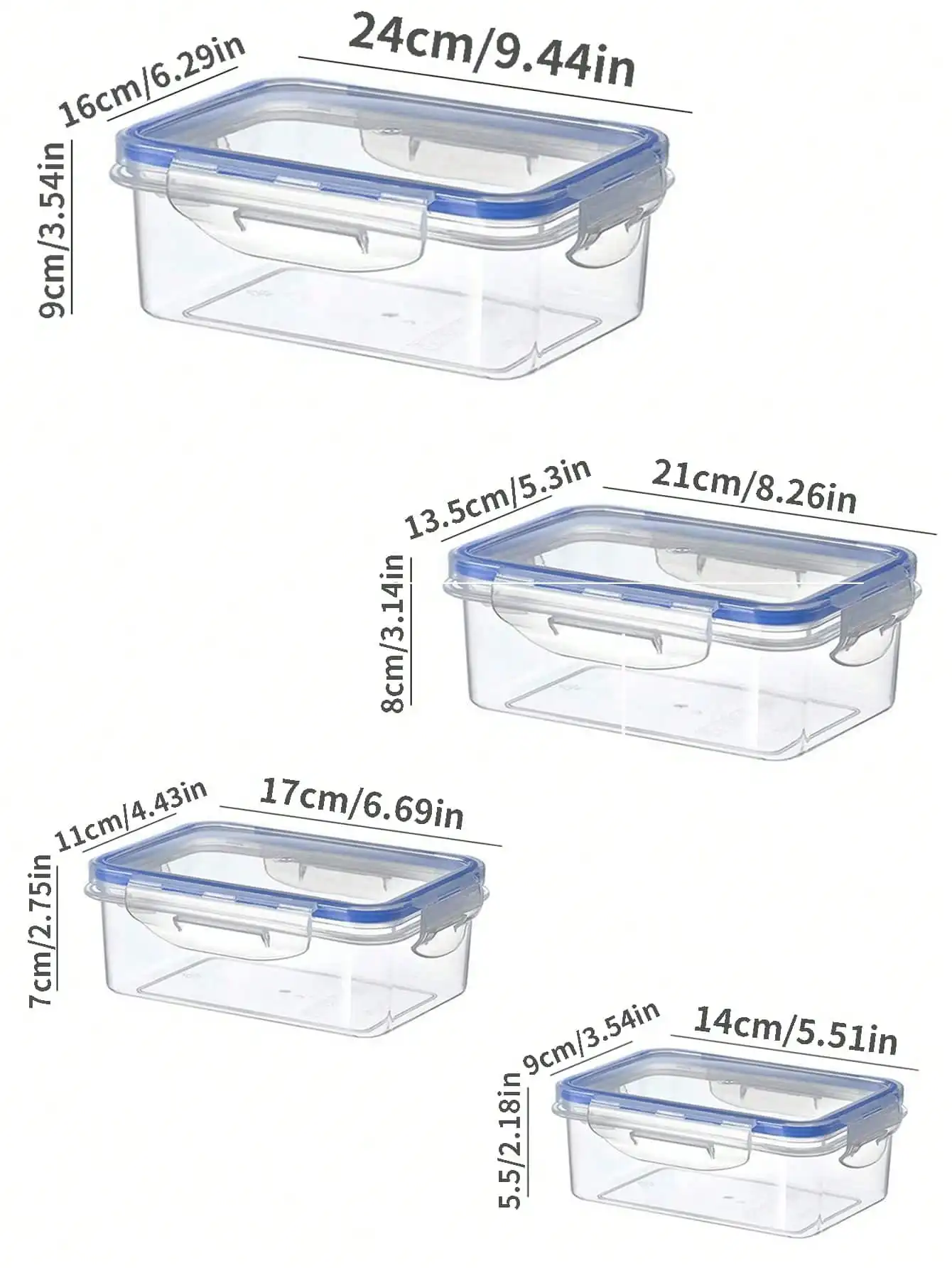 Caja de almacenamiento rectangular sellada para refrigerador con tapa Caja de plástico para calentar en microondas con tapa para trabajadores de oficina