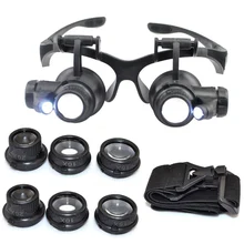 

10-25X Mighty Jeweler Watchmaker Magnifying Glasses Magnifying Headband Glasses Magnifying Glasses LED Light Repair Presbyopia