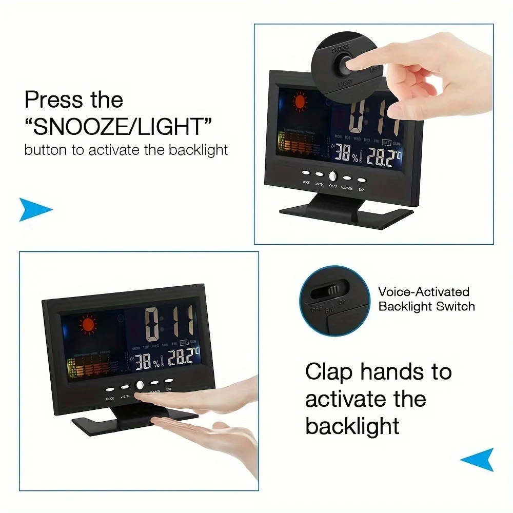 Digital Weather Station Thermometer Hygrometer Clock