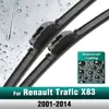 Silicone & rubber  Front Wiper Blades Set For Renault Trafic X83 2001 - 2014 Windshield Windscreen Window Brush 24"+21" 1