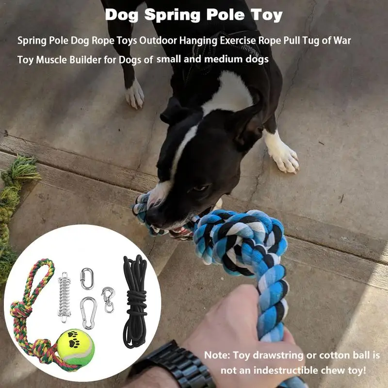 Spring Pole Agility Dog Rope Jouet Chien Outdoor Hanging Exercise Rope Pull Tug Muscle Builder Giocattoli Per Cani Per Tutte Le Età E Razze