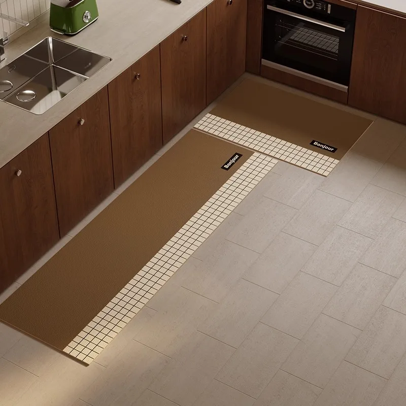 PVC Kitchen Floor Mat Scrubbed Oil-proof Waterproof Bathroom Runner Rug Scratch-resistant Wear-resistant Balcony Carpet 러그 Ковер