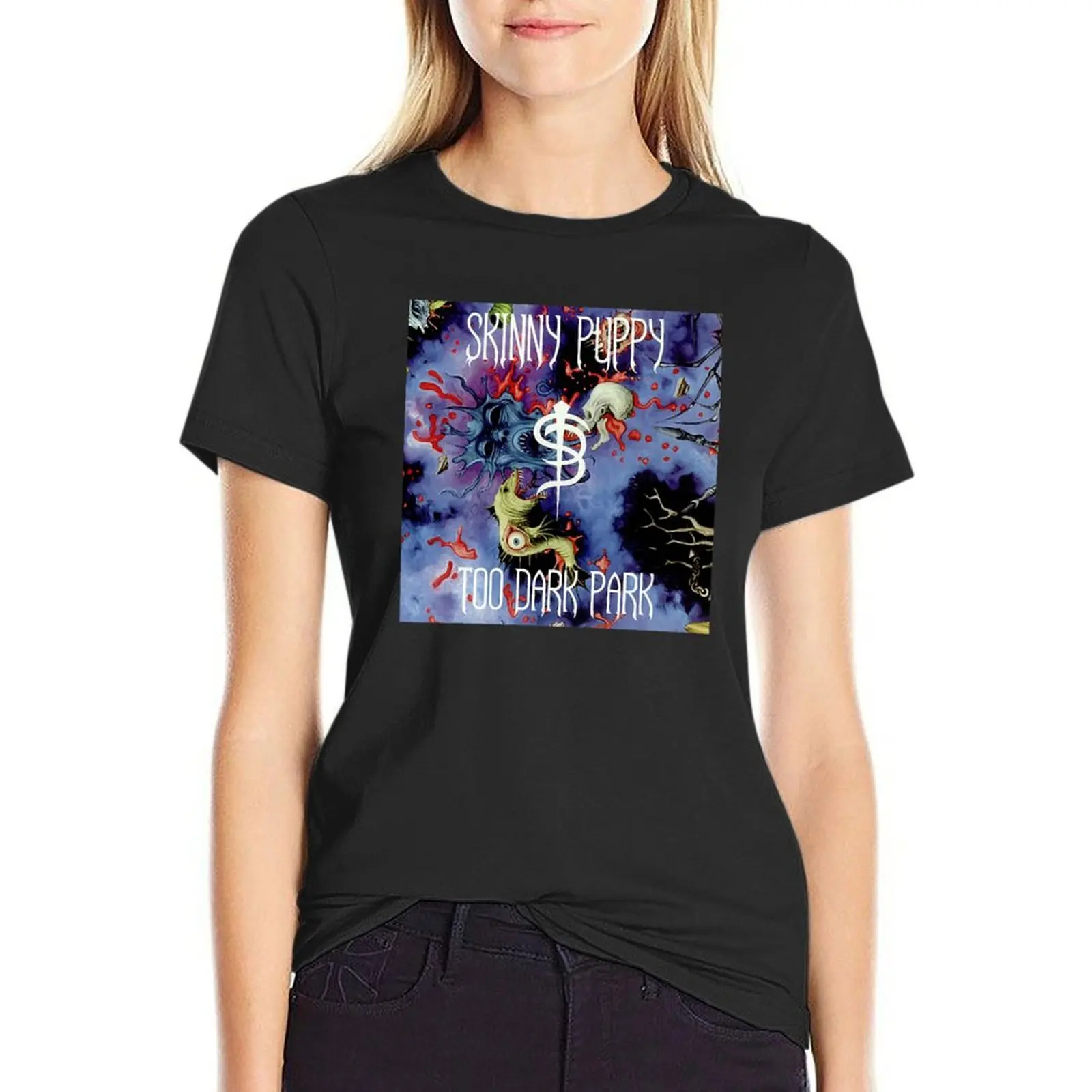 

Skinny Puppy Band T-shirt Short sleeve tee Female clothing workout shirts for Women loose fit