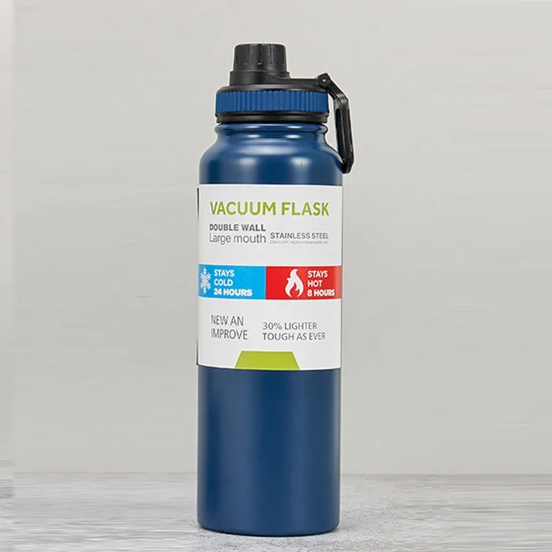 600/800/1000ML Sport Vacuum Flask Stainless Steel Thermal Water Bottle Car Insulated Cup Keeps Cold and Heat Travel Thermal Mug