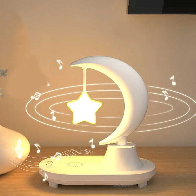 Bedroom Led Music Audio USB Smart Bluetooth Speaker Atmosphere Birthday Gift MoMbile Phone Wireless Charging Bedside Table Lamp