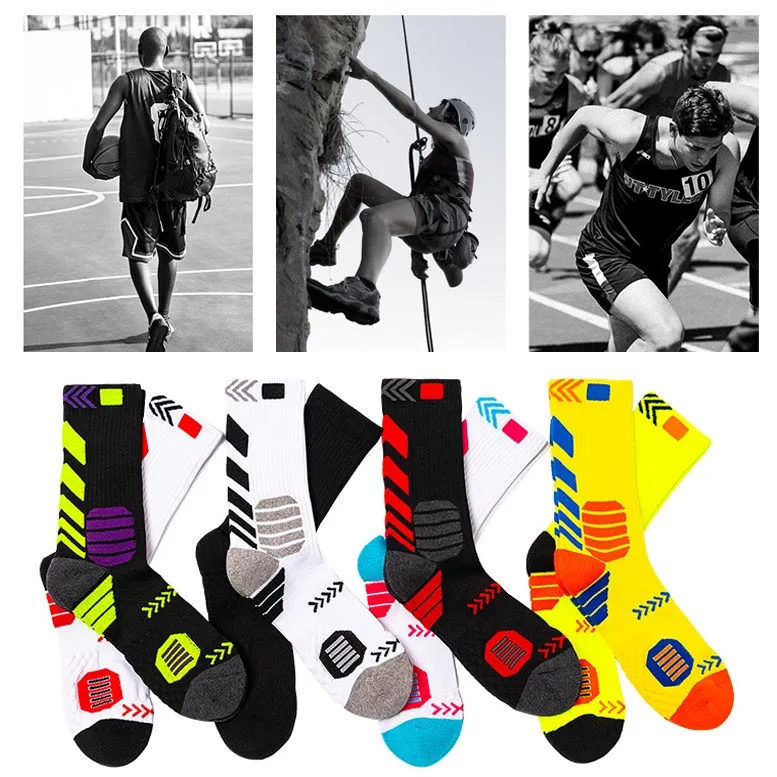 

Elite Sport Cycling Basketball Socks Compression Running Man Black Trend Breathable Long Hiking Damping Athletic Professional