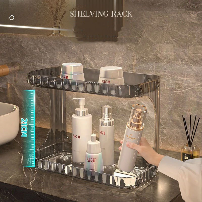 Double Layer Bathroom Storage Rack Cosmetics Storage Box