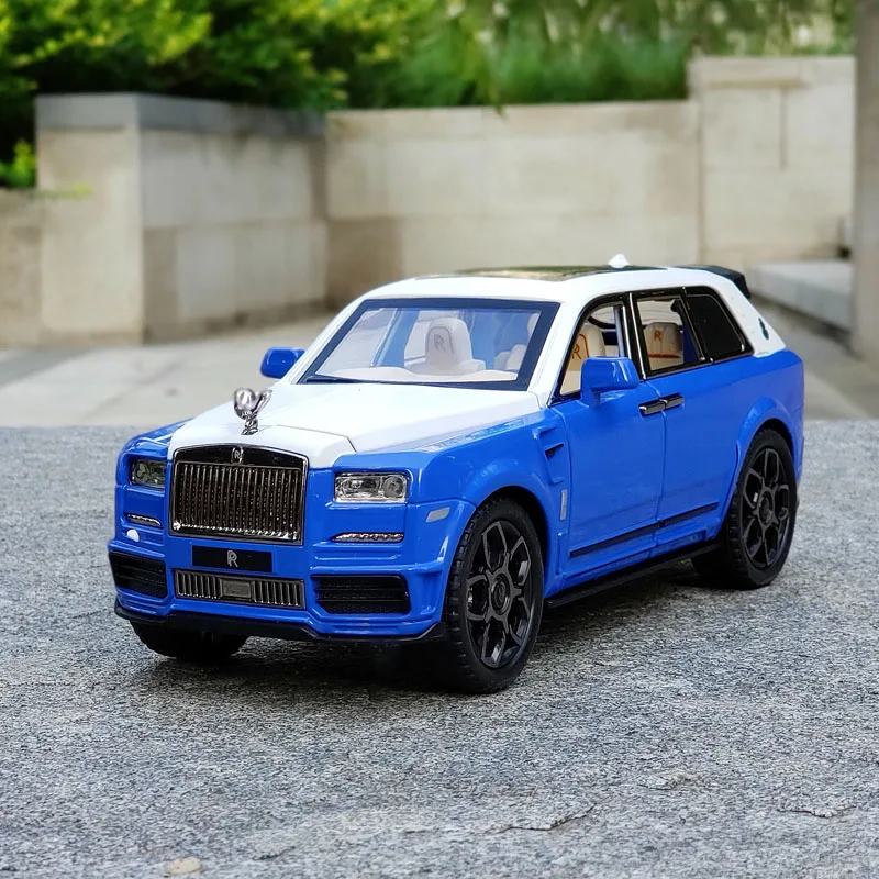 1:24 Rolls Royce SUV Cullinan Masory Alloy Luxy Car Model Diecasts Metal Pull Back Car Simulation Sound Light Kids Gift Toy 1 32 masory rolls royce cullinan suv alloy diecasts