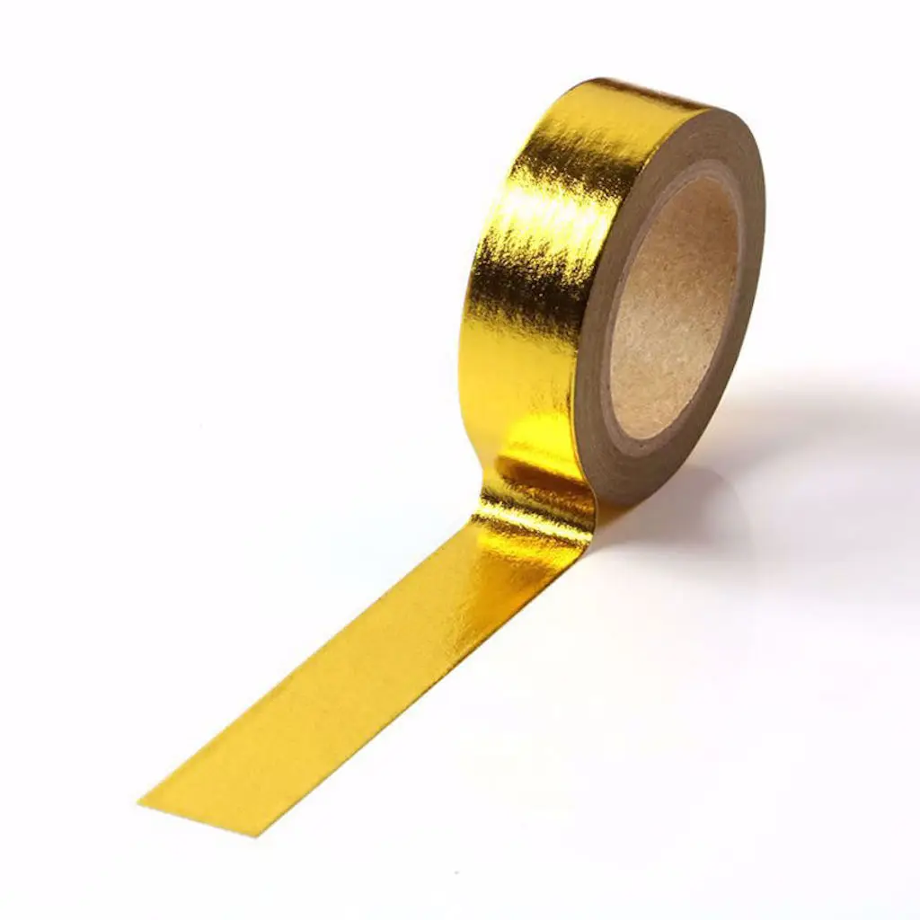 

15mmx10m Superior Solid Gold Foil Washi Tape Decorative Masking Washi Tape For Journal Scrapbook Planner DIY Crafts Holiday Deco