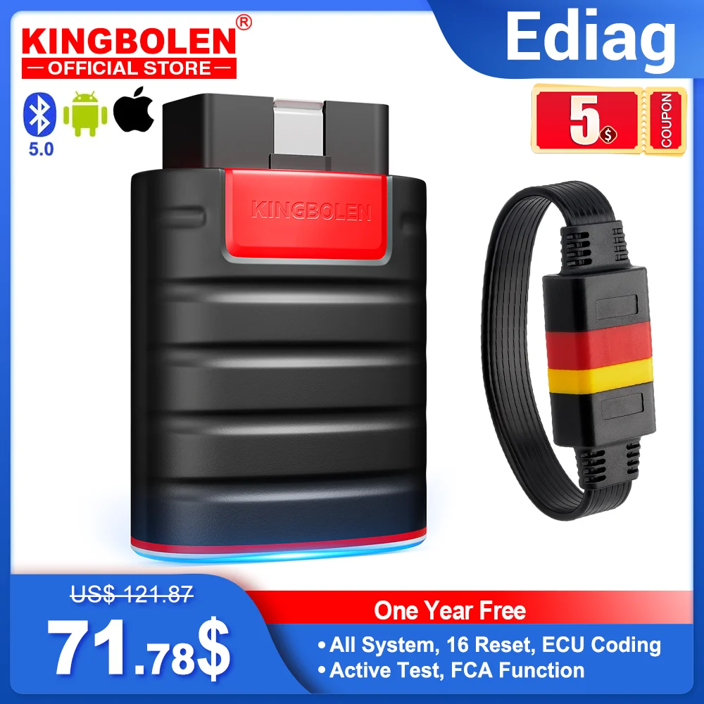 KINGBOLEN Ediag ECU Coding Active Test Car Diagnostic Tools 1 Year Free Car OBD2 Scanner Tools Code Reader PK THINKCAR THINKDIAG