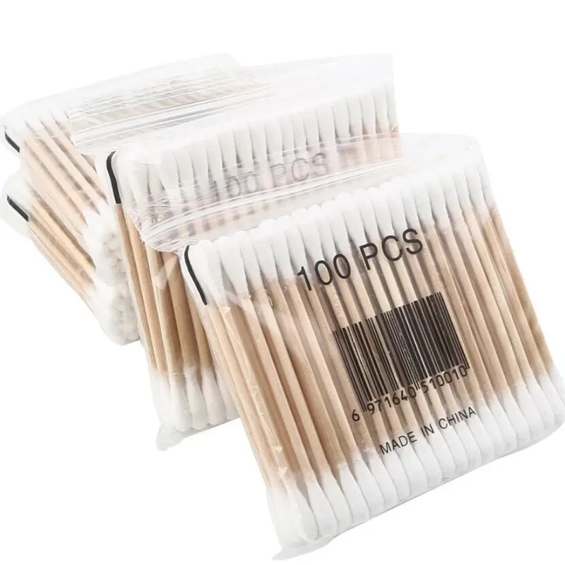 500pcs Double Head Cotton Swab Women Makeup Cotton Buds Tip for Wood Sticks Nose Ears Cleaning Health Care Tools 5