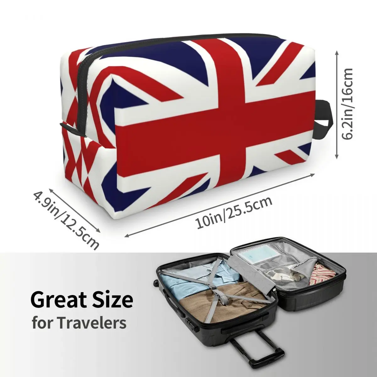 Custom Union Jack Flag Of The UK Toiletry Bag for Women Makeup Cosmetic Organizer Lady Beauty Storage Dopp Kit Case 4