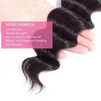 Extensions de cheveux humains brésiliens Remy vierges, ondulés profonds, épais, double trame, couleur noir naturel pour femmes 2
