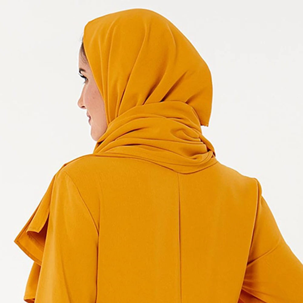 ETOSELL Women Muslim Hijabs Scarf Head Hijab Wrap Yellow Full Cover up Shawls Headband