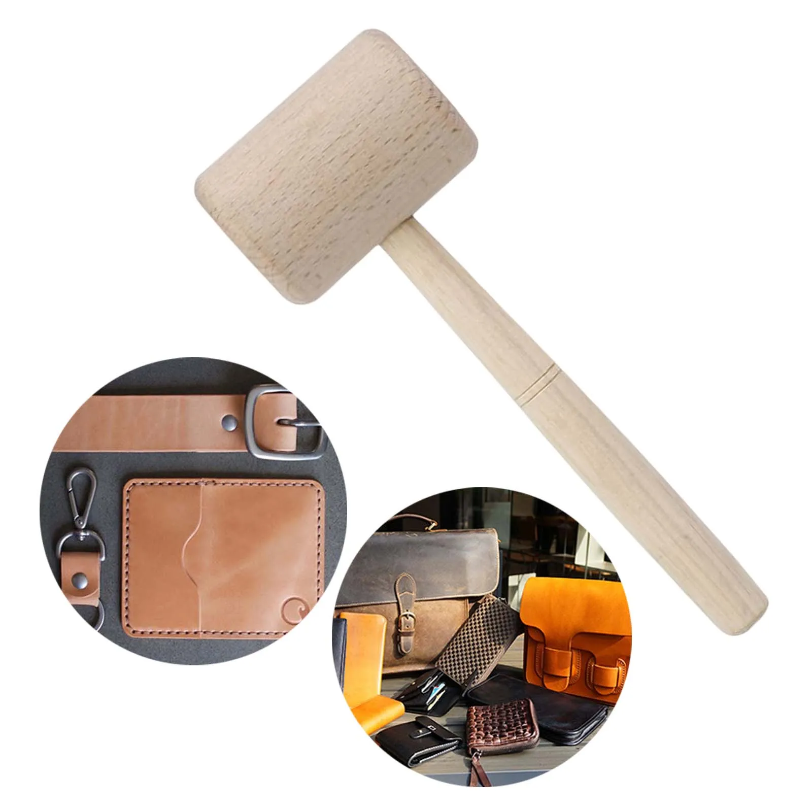 Wood Mallet Multifunctional Vertical Professional Wooden Hammer Leather Cowhide Tool Bar Accessories DIY Woodworking Tool installation hammer