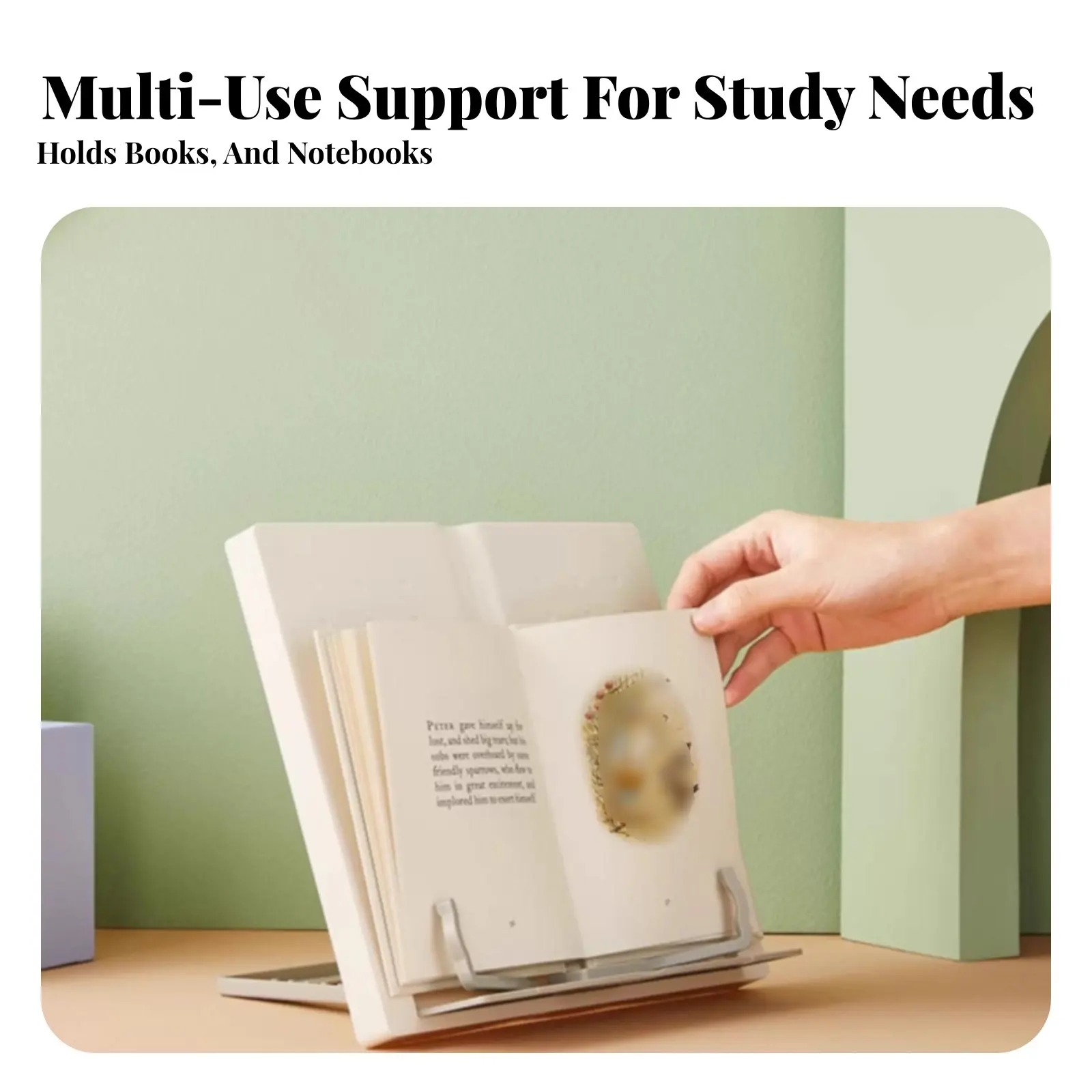 조절 가능한 책꽂이, 튼튼한 페이지 홀더, 조절 가능한 어린이용 책꽂이, 손으로 잡을 수 있는 안정적인 받침대(부모, 요리사, 학교용)