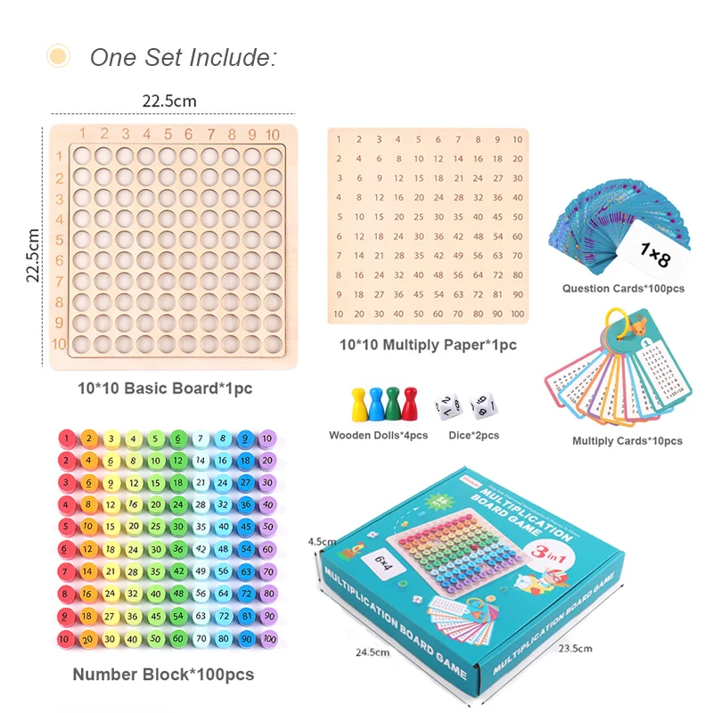 Educational Wooden Multiplication Board Game