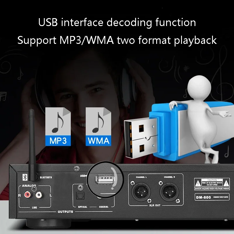 Tube CD Player Wireless Bluetooth 6H2 Tube DTSCD Audio PlayerUSB Lossless Playback Support XLR Balanced Output OP2604AU Op Amp