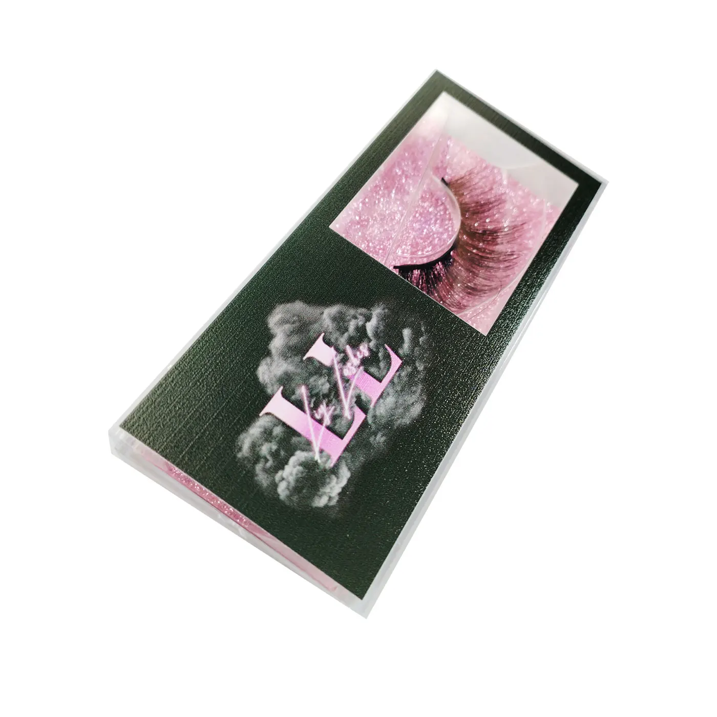 Wholesale 3d Mink Eyelashes Box Package Logo Empty Lashes Box Case Plastic Sliding Clear Custom Lash Box In Bulk Makeup 3