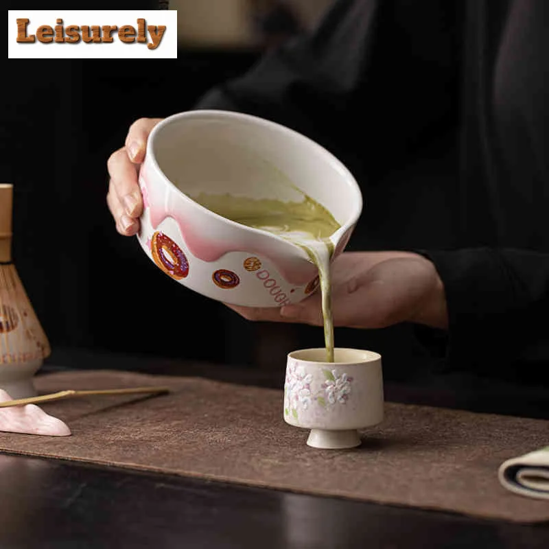 2pc/lot Japanese Style Cheese Spout Matcha Bowl Matcha Whisk Set Bamboo Whisk Hloder Matcha Tea Set Gifts Latte Matcha Lovers