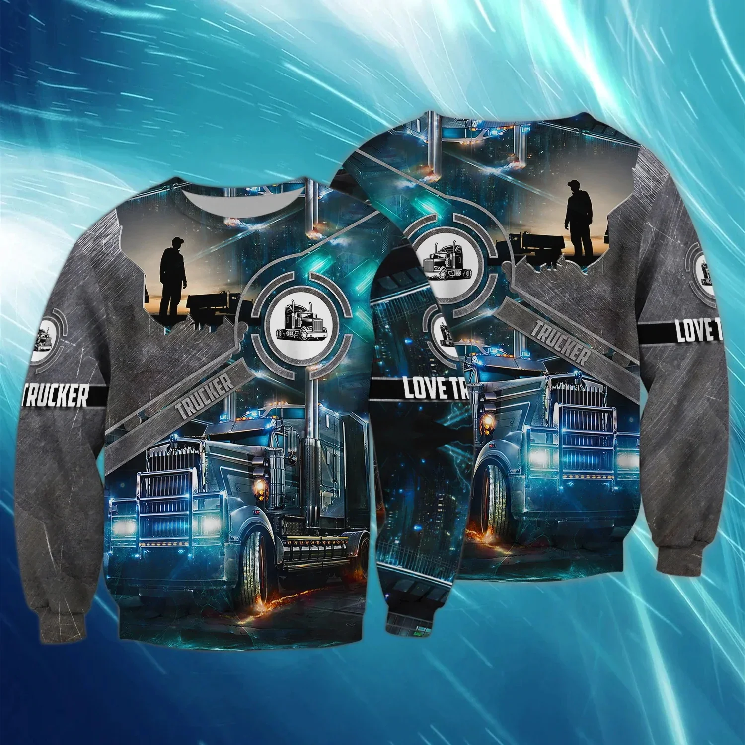 PLstar Cosmos Love Truck Driver 3D All Over Printed Men's Hoodie Unisex Sweatshirt Truck Driver Gifts Casual zip hoodies DK525