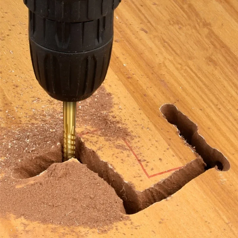 6Pcs HSS Twist Drill Bits Set Titanium Coated Drill Bit 3-8mm Serrated Grooving Spiral Jagged Saw Drill Bit Composite Drill Bits