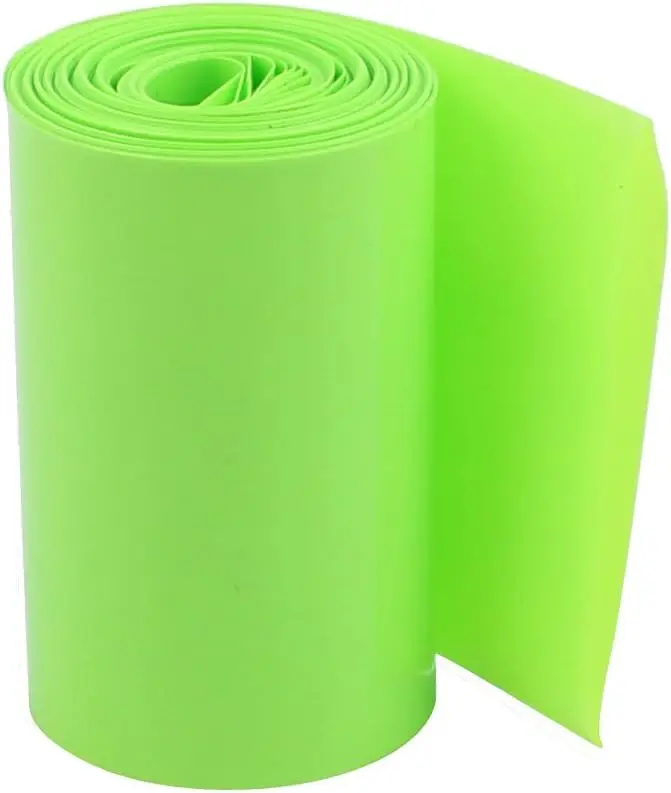 

Keszoox 60mm Flat Width 2M Length PVC Heat Shrink Tube Green for 18650 Battery Pack