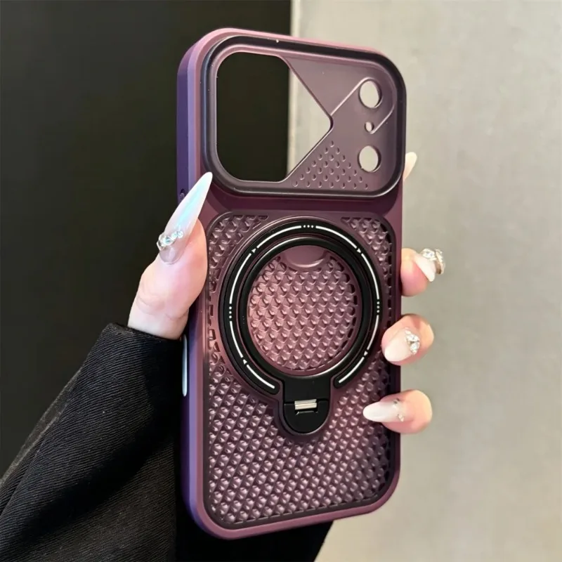 Luxury Honeycomb Transparent Magnetic Stand Armor Cover