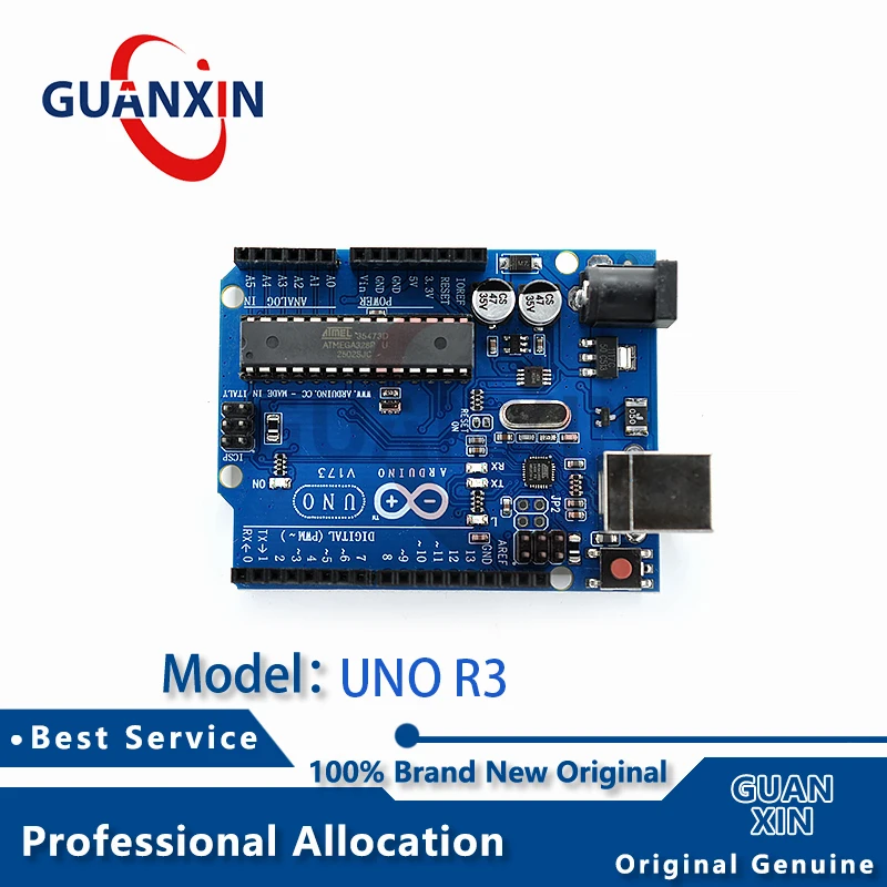 לוח פיתוח ארדואינו UNO R3 מקורי ארדואינו מיקרוקונטרולר לימוד שפת תכנות C ערכת לוח אם