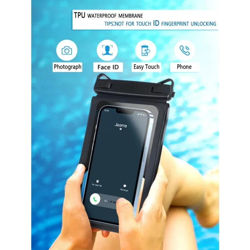 Waterproof Mobile Phone Bag Double Pocket Large Swimming Beach Storage Wallet Cards Pouch Dry Bags Photo Hanging Neck Water Park