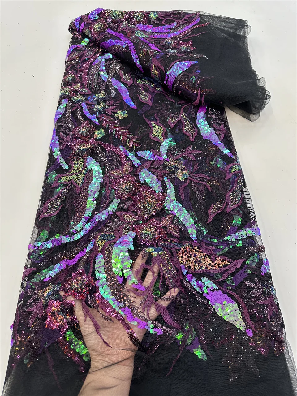 

Африканский нигерийский тюль, сетка, кружевные ткани, Высококачественная вышивка, блестки, сетчатая кружевная ткань для женского платья, кружевная ткань VRF5989