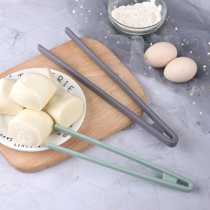 Non-Slip Silicone Tongs Bread Food Barbecue Clip Long Handle Steak Clamp Kitchen Cooking Tools