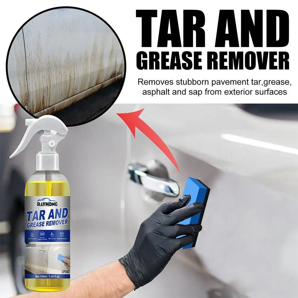 

100ml Car Oil Tar Grease Remover Solvent Based Spray Greases Police Degreaser Cleaner Spray Kitchen Home Degreaser Dilute Dirt