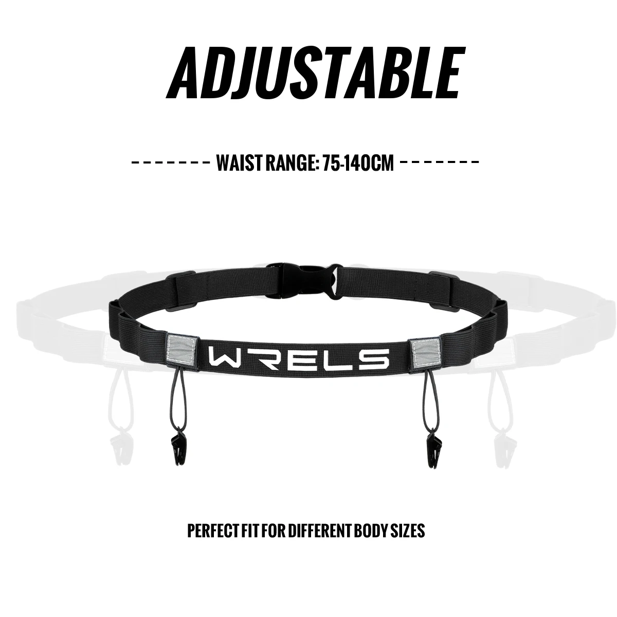 WRELS Race Number Belt Lightweight Number Strap Elastic Marathon Race Number Belt Stretch-Fit Breathable Triathlon Race Belt