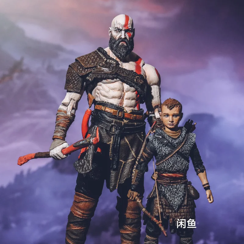 

Neca God Of War Kratos & Atreus 7 Inches Action Figure With Accessories Model Figure Toy Children'S Gift Desktop Collection