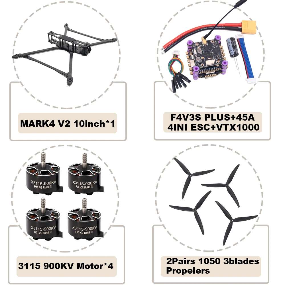 ตัวเลือกสินค้า ชุดควบคุมโดรน FPV คาร์บอนไฟเบอร์ สำหรับบิน Freestyle