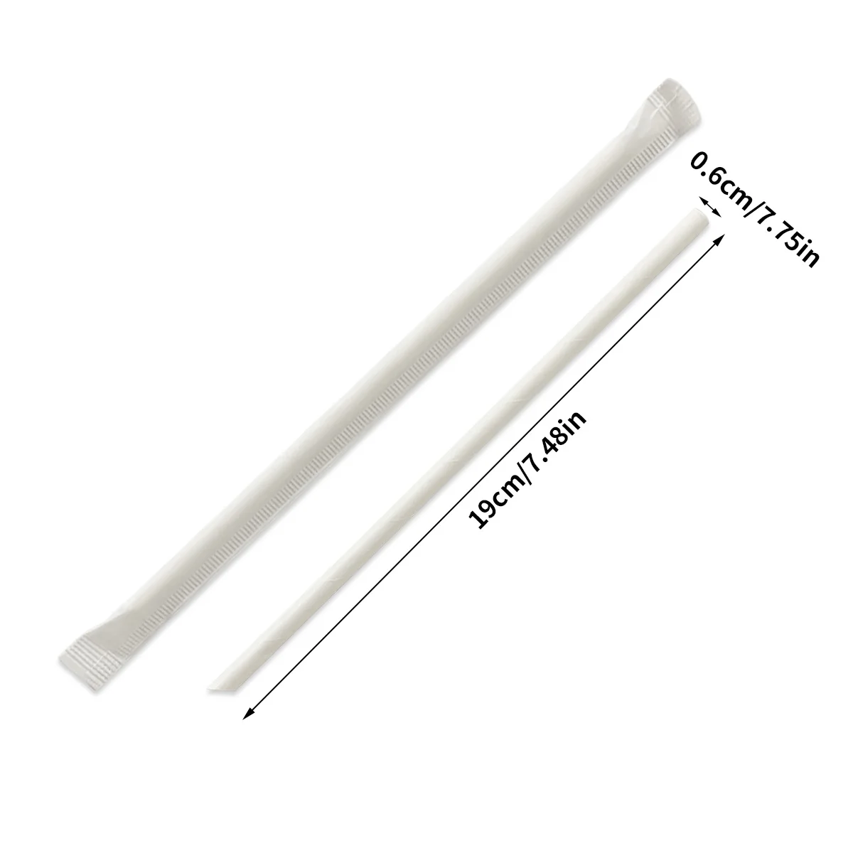 Paper Straws 6*190mm White Paper Straw Drinkware Disposable for Cafes Drinking straws for Coffee Shops Beach Party