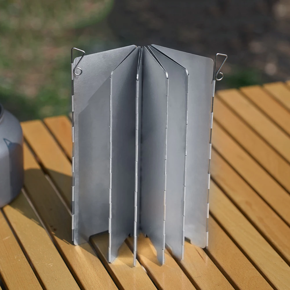 8/10 Plates Foldable Gas Stove Windshield Outdoor Camping Cooking Burner Windproof Screen Aluminium Alloy Stove Wind Shield Tool camping gas stove,stove windscreen,camping stove,gas burner,gas stove,camping stove accessories